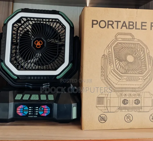 Portable Solar Fan F22S with 40,000mAh Power Bank - 1
