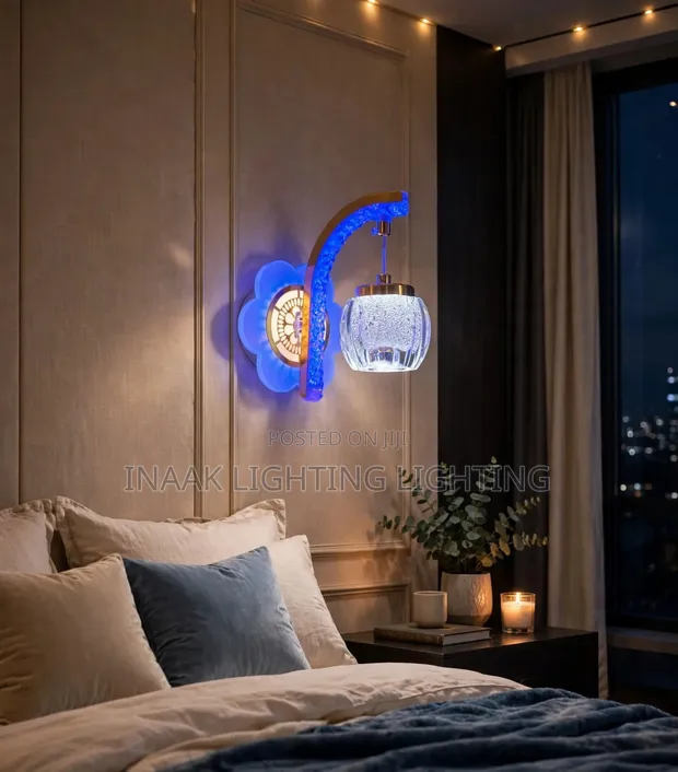 Luxury Crystal Wall Bracket with Blue LED - 1