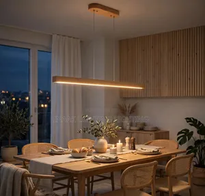 Wooden Linear Drop Light - Modern Scandinavian Design