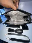 Ladies Classic Handbag - Black Genuine Leather - 4