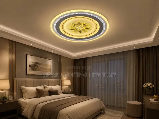 Luxury Flower Flush Ceiling Light - Round Gold - 1