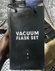 Premium 3-Piece Vacuum Flask & Cup Gift Set - Black - 2