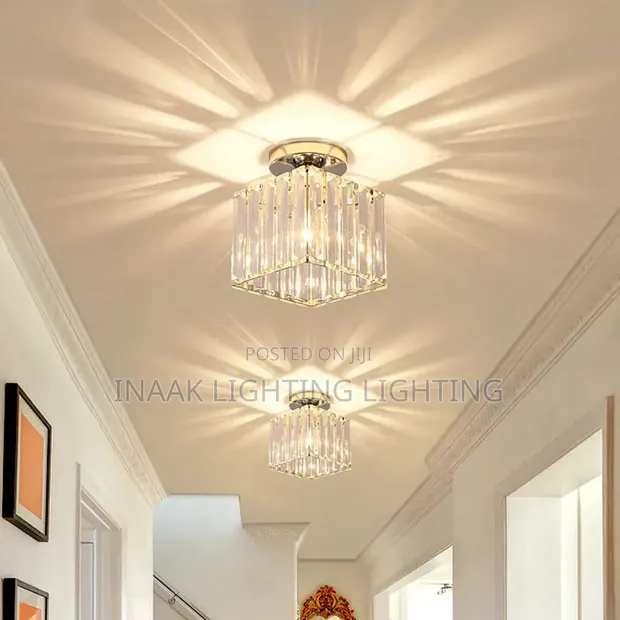 Small Crystal Flush Ceiling Light - Corridor - 1