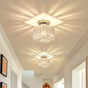 Small Crystal Flush Ceiling Light - Corridor