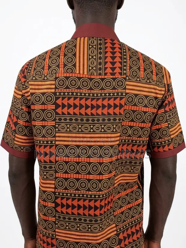 Men's Dual-Pocket African Print Shirt - 1