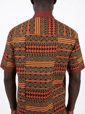 Men's Dual-Pocket African Print Shirt