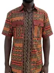 Men's Dual-Pocket African Print Shirt - 3