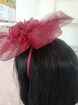Elegant Red Fascinator - 2