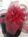 Elegant Red Fascinator - 3