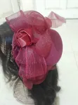 Elegant Red Fascinator - 4