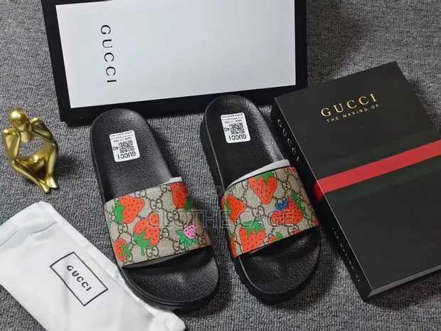 Gucci GG Strawberry Slide Sandals - 1