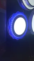Modern Round LED Ceiling Light with Blue Crystal Border - 2