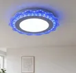 Modern Round LED Ceiling Light with Blue Crystal Border - 3
