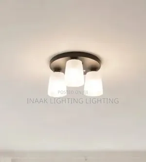 3-Head Ceiling Light - Black Base with Clear Glass