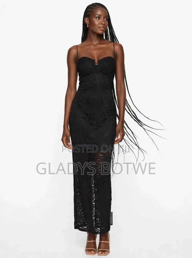 New Look Black Sleeveless Lace Midi Dress - UK 14 - 1