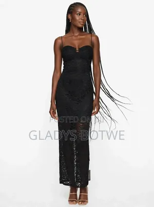 New Look Black Sleeveless Lace Midi Dress - UK 14