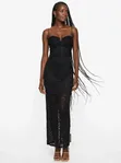 New Look Black Sleeveless Lace Midi Dress - UK 14 - 1