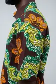 Men's Green Floral Wave African Print Shirt - 2