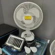 Morgan Rechargeable Solar Fan with USB & LED Light - 1