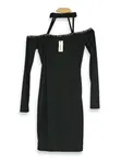New Black Choker Off-Shoulder Bodycon Dress - UK 14 - 2