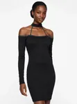 New Black Choker Off-Shoulder Bodycon Dress - UK 14 - 3