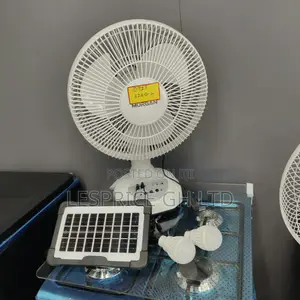 Long-Lasting Rechargeable Fan with Solar Panels and LED Light
