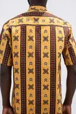 Men's Mustard Yellow Tribal African Print Shirt - 1