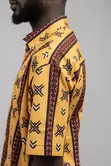 Men's Mustard Yellow Tribal African Print Shirt - 2