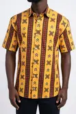 Men's Mustard Yellow Tribal African Print Shirt - 4