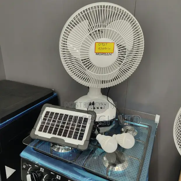 Classy High Grade Morgan Rechargeable Fan with Solar Panel & LED Light - 1