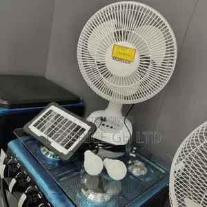 Morgan Rechargeable Fan with Solar Panel and Bulb
