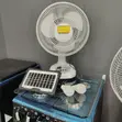 Rechargeable Solar Fan with USB/Bulb - 1