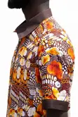 Men's Ochre & Brown Mosaic African Print Shirt - 3