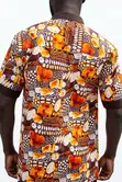 Men's Ochre & Brown Mosaic African Print Shirt - 4