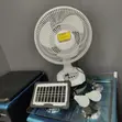 Morgan Rechargeable Fan with Solar Panels & 2 Bulbs - 1