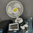 Morgan Rechargeable Fan with Solar Panels & 2 Bulbs - 2