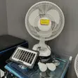 Morgan Rechargeable Solar Fan with USB Port & Bulb - 1
