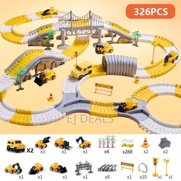 Electric Train Toy Set with Cars - 324 Pieces - 1