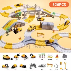 Electric Train Toy Set with Cars - 324 Pieces