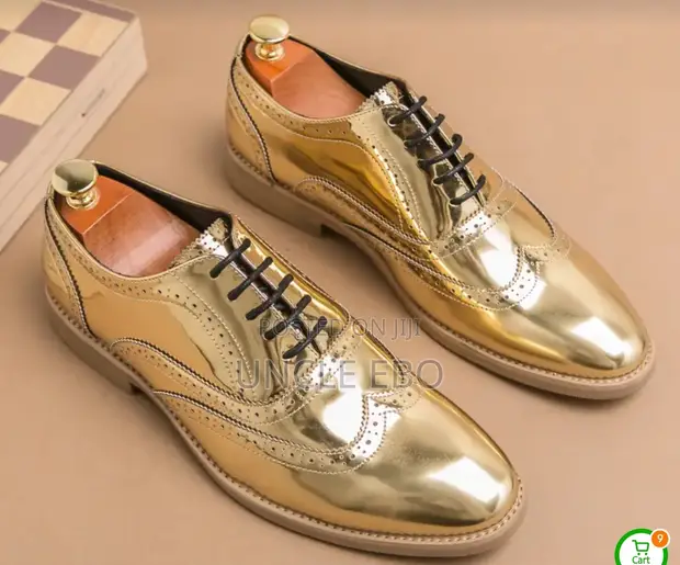 Men's Gold Loafers - 1