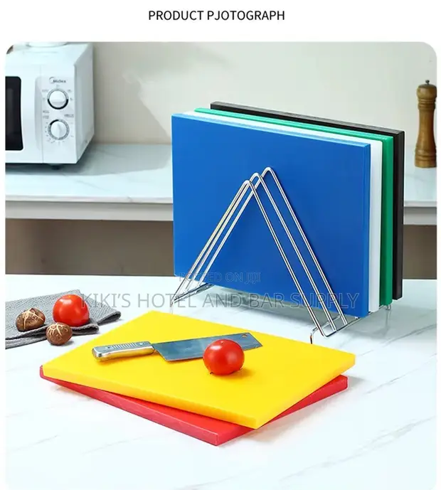 6 Compartment Stainless Steel Chopping Board Holder - 1