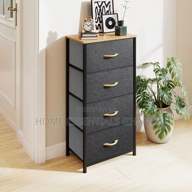 CONCETTA 4 Drawer Fabric Dresser with Wood Top - 1