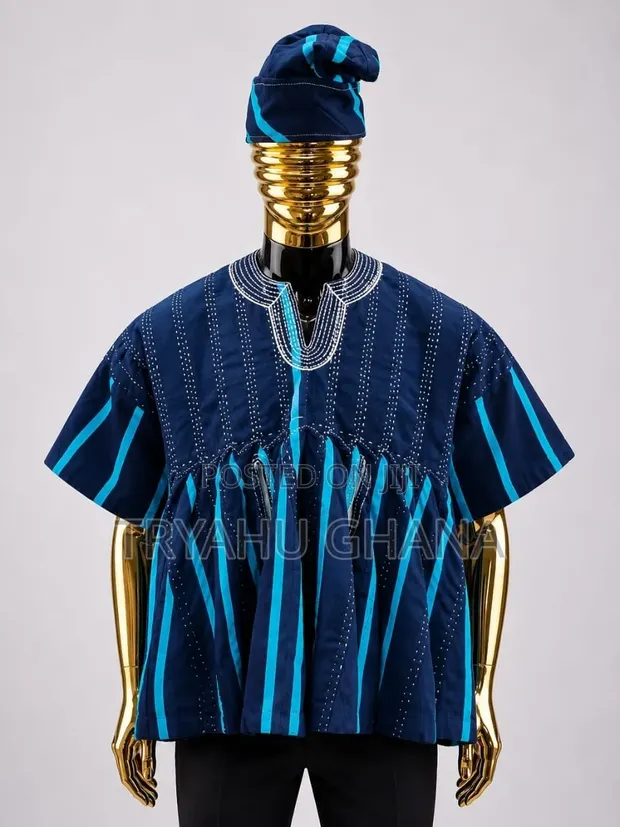 Batakari Smock with Embroidered Hat - Tryahu - 1