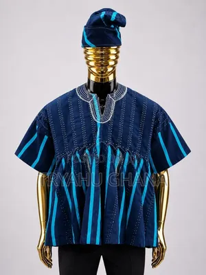 Batakari Smock with Embroidered Hat - Tryahu
