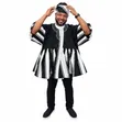 Black and White Durbar Smock Outfit - Traditional Northern Wear - 1