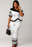 Brand New Black and White Slit and Kaba - 4