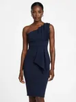Boohoo One Shoulder Midi Bodycon Dress - Navy Blue, UK 16 - 1