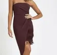 River Island Strapless Bodycon Midi Dress - UK 14 - 4
