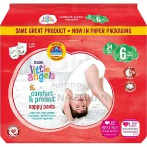 ASDA Little Angels Comfort & Protect Nappy Pants - Size 5, 5+, 6