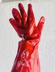 35cm PVC Gauntlet Gloves - Red Chemical & Industrial Safety - 2